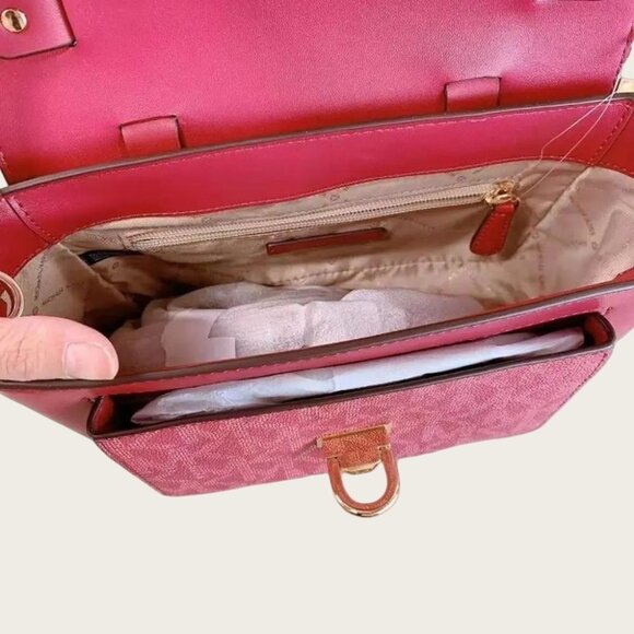 Michael Kors 35F1GNCS6V Manhattan Medium Satchel in Berry - Picture 6 of 7